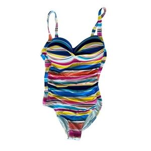 NipTuck Bright Summer Striped Swimsuit Size 8